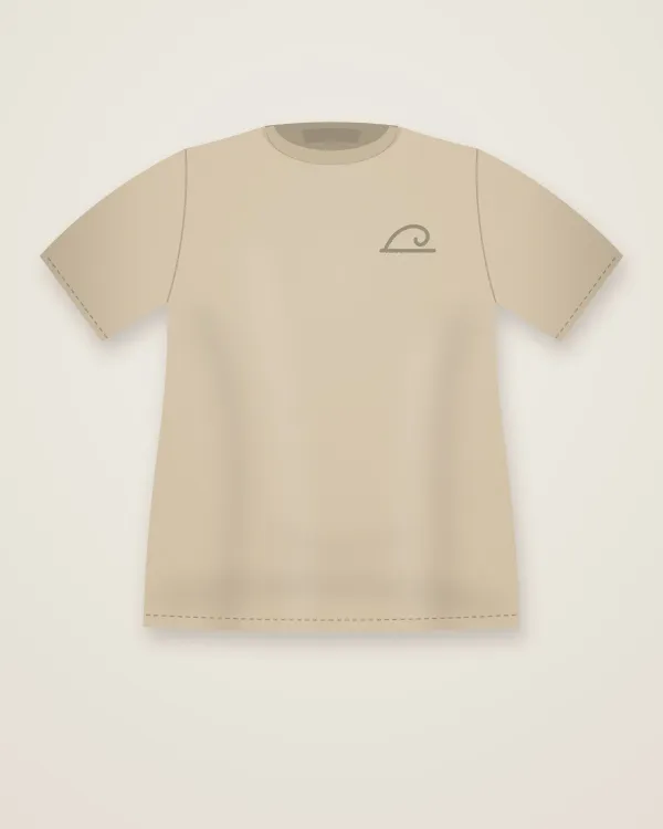 Boxy Crop Tee in Dune Sand, flat lay