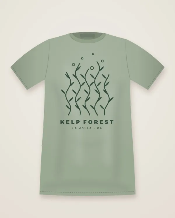 Kelp Forest Tee in Kelp Sage, flat lay