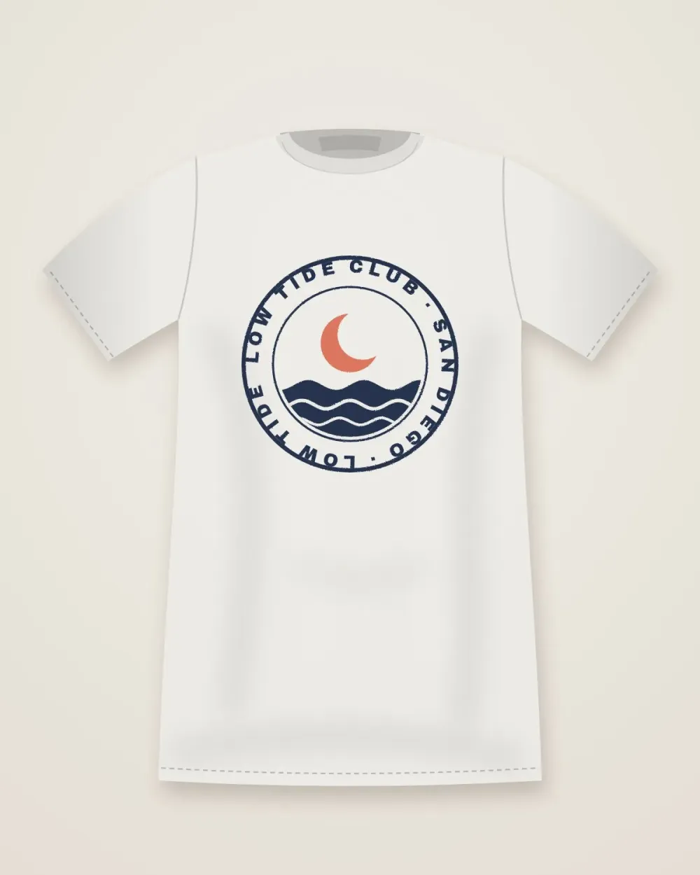 Low Tide Club Tee in Salt White, flat lay