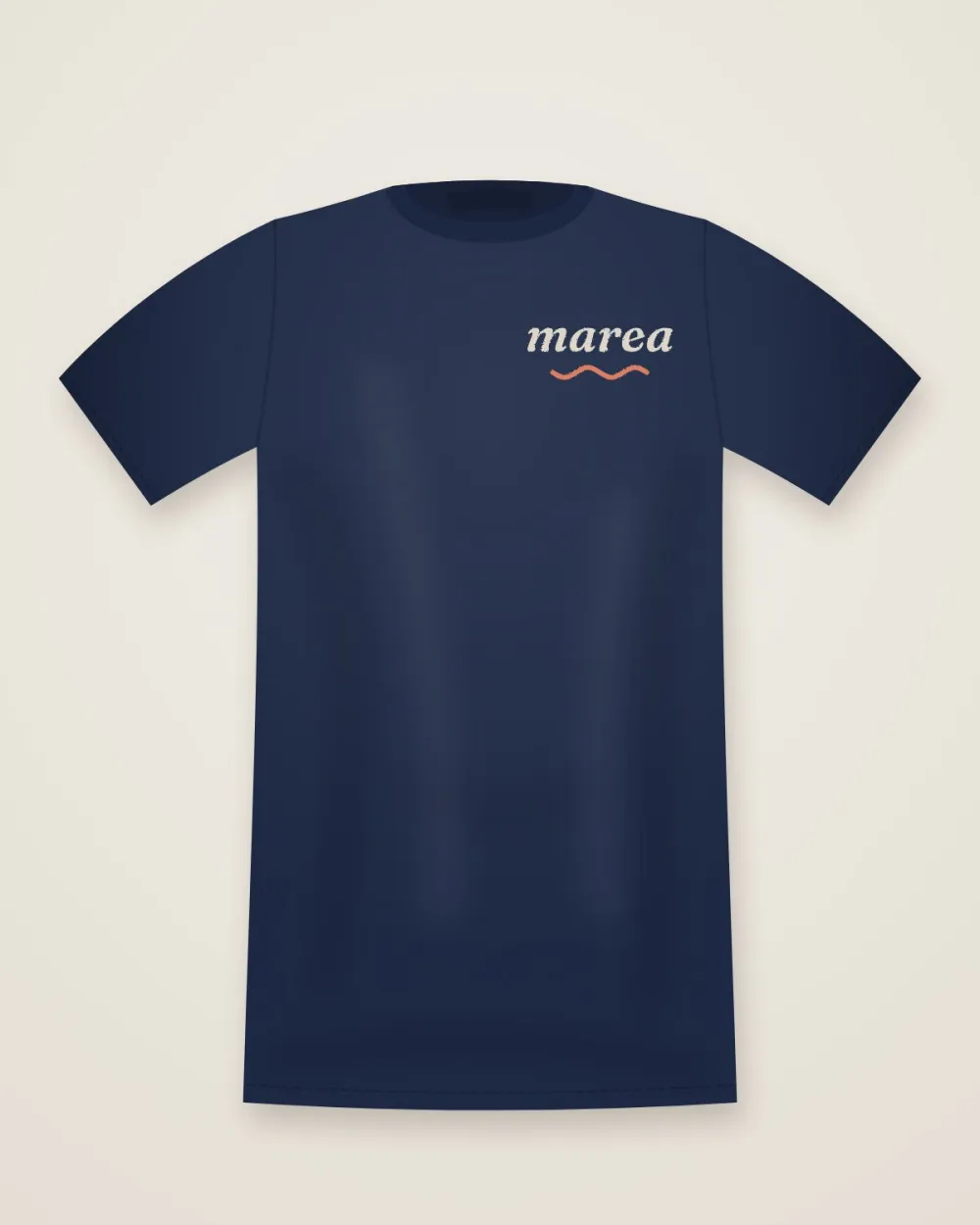 Marea Wordmark Tee in Harbor Navy, flat lay