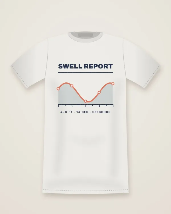 Swell Report Tee in Salt White, flat lay