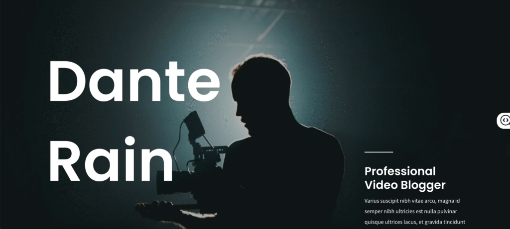 Dante Rain – Videographer Portfolio Website (Demo)