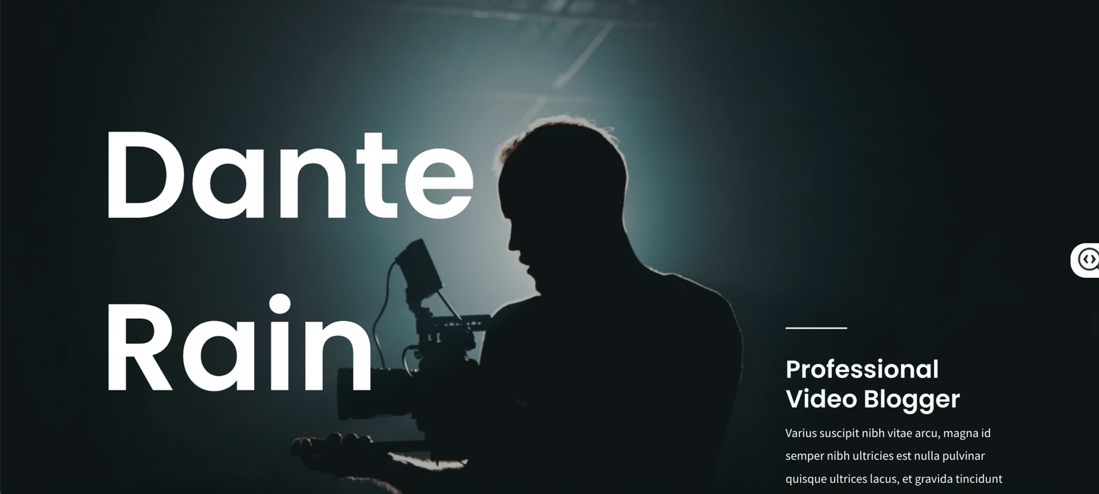 Dante Rain – Videographer Portfolio Website (Demo)